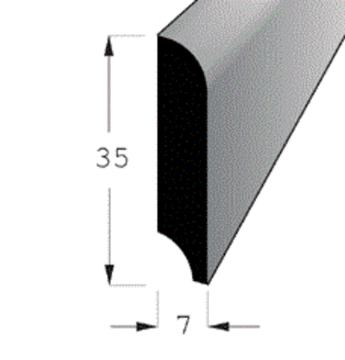 Lišta masiv JASAN plochá - 35x7mm