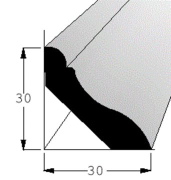 Lišta masiv BUK pařený profil - 30x30mm